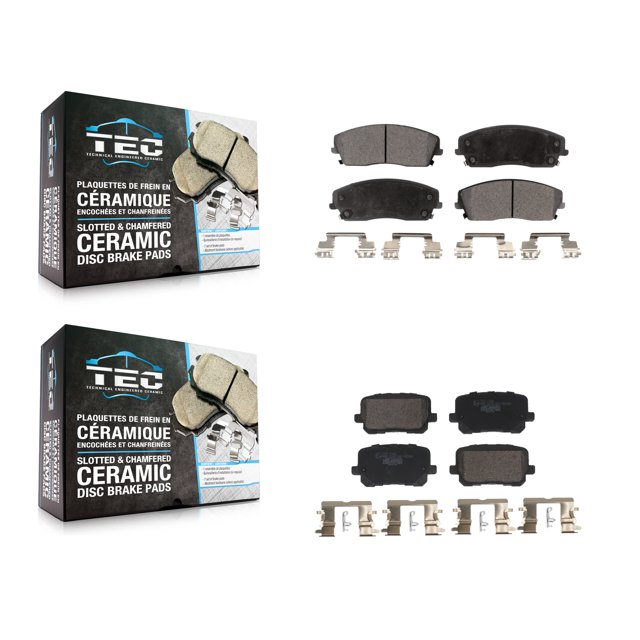 TEC Front Rear Ceramic Brake Pads Kit for Car Dodge Charger with 370mm Diameter Rotor KTC-100776