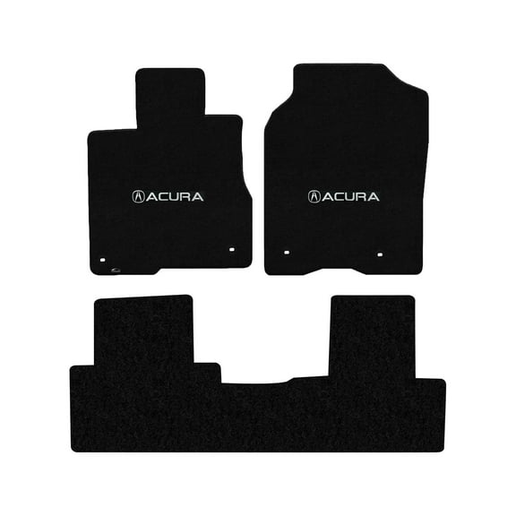 Lloyd Mats LogoMat Custom-Fit 3PC Carpet Floor Mats for 2015-2018 Acura RDX, w/Rear A/C, Charcoal