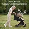 thumbnail image 6 of Gravity Folding Baby Stroller - Portable Toddler Stroller w/ Adjustable Backrest & Canopy, Lightweight and UV Protected Travel Stroller, One-Hand Automatic Folding - Golden, 6 of 9