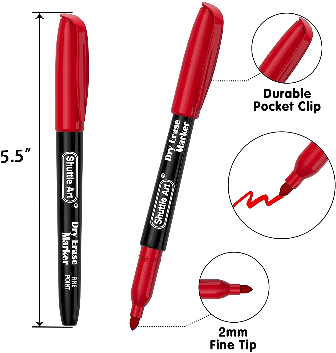 Shuttle Art Dry Erase Markers, Fine Tip 16 Colors photo 4