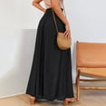 thumbnail image 4 of Baiways Womens Pleated Wide Leg Palazzo Maxi Pants with Drawstring or Elastic Band, 4 of 6