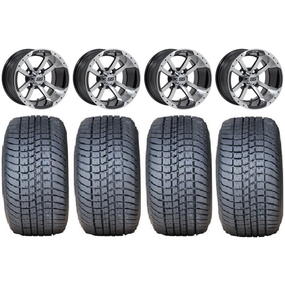 GTW Storm Trooper 12" Golf Cart Wheels Mh 225x35 Lo Pro Tires E-Z-GO & Club Car