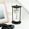 thumbnail image 5 of Mainstays 7" Black Metal and Glass Decorative Table Top Hour Glass with White Sand, 5 of 9