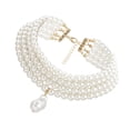 thumbnail image 3 of 1 Pce Collier à la Mode Femme Collier Perle Simulation Accessoire de Cou Simple, 3 of 8