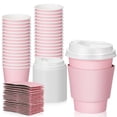 thumbnail image 1 of Vasos de café desechables Patelai de 350 ml con tapas y fundas, 48 unidades, 1 of 7