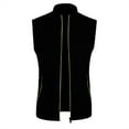 thumbnail image 4 of Penkiiy Men's Full-zip Polar Fleece Vest Lightweight Sleeveless Jacket Black, 4 of 5