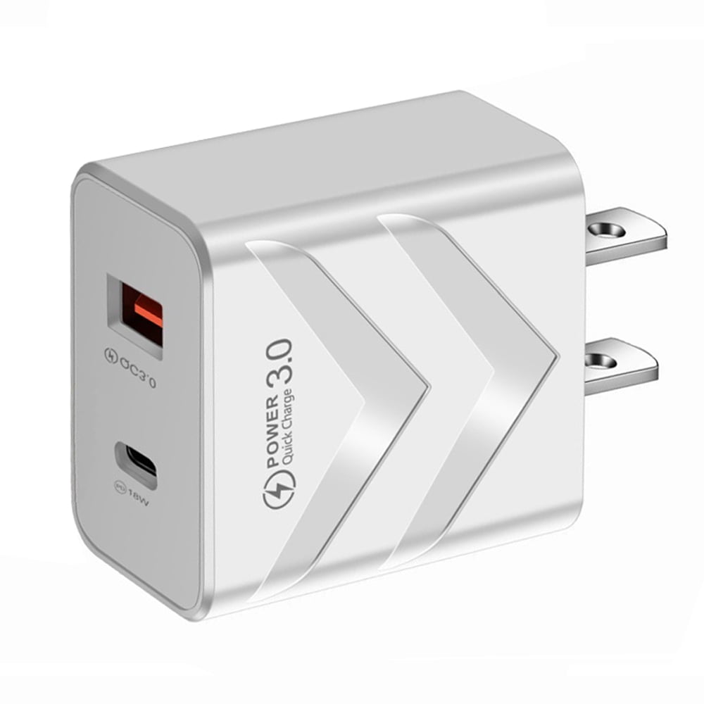 USB C Wall Charger, 4-Pack USB Type C Fast Power Charging Block Dual Port USB A & USB C Plug Adapter Compatible with iPhone, iPad, Samsung Galaxy, LG, Google Pixel, Moto, USB-C Port (White)