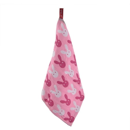 Hand Printed Cotton - Bathroom Cotton Rabbit Print Square Wall Hanging Cleaning Hand Towel Washcloth