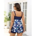 thumbnail image 4 of a.Jesdani Women Plus Size Swimsuit Two Piece Tummy Control Bathing Suits Flowy Tankini Swimwear with Drawstring Boys Shorts Swim Dress Blue 2X, 4 of 12