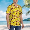 thumbnail image 3 of Logiee Duck with Star Sunglasses Print Mens Hawaiian Shirts,Loose-Fit Short Sleeve Button Down Tropical Aloha Beach Shirt,Summer Vacation Wedding Tops,Small, 3 of 7