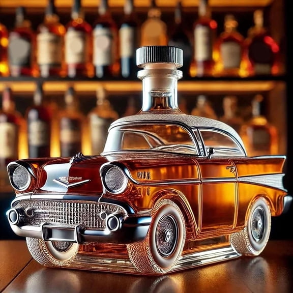 Dserhfy Car Whiskey Decanter Vintage Car Glass Decanter Home Bar Decoration Wine Bottle Gift for Grandfather Dad Husband Whiskey Lovers