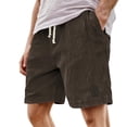 thumbnail image 2 of Corduroy Shorts for Men Summer Casual Elastic Waist Wide Straight Leg Relaxed Fit Shorts with Pockets, 2 of 5