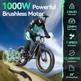 thumbnail image 3 of ZNH 1000w Peak Electric Bicycle for Adults w 48V 13Ah Removable Battery Up to 20mph，24”*4.0” Fat Tire Ebike for Snow & Beach，Electric Mountain Bike with 7 Speed，UL2849，Gray, 3 of 9