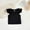 Black, variant on Spazoro Toddler Girls T-shirts, Crewneck Solid Color Casual Summer Flying Sleeve Tops Pink Size 6Months-4T