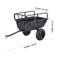 thumbnail image 3 of KFFKFF 10 Cu. Ft 500lbs Garden Utility Trailer, Tow-Behind Poly Dump Cart with 16" Tires, Hand Pull or Foot Pedal Operation, Durable Yard Trailer for Lawn Mowers, Tractors, and Garden Waste, 3 of 9