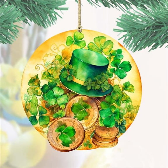 G. Debrekht 8652774-S2 St. Patrick Day Wooden Ornaments Set of 2 by G. DeBrekht Easter Spring Decor