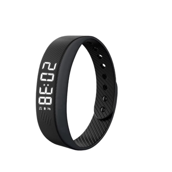Silent Vibration Alarm Bracelet for Heavy Sleepers Waterproof Sports Wristband Step Counter Black