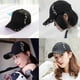 thumbnail image 2 of Adult Casual Solid Adjustable Iron Ring Baseball Caps Snapback Cap Casquette Hats Fitted Casual Gorras Dad Hats Black One Size-3X-Large, 2 of 4