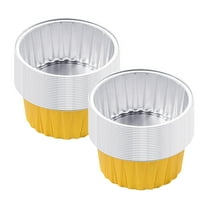 Oimcto Less than $5 Reusable Round Aluminum Foil Tin Cups 40Pc Gold D,40Pcs Reusable Round Aluminum Foil Tin Cups Aluminum Foil for Air Fryer,Include:40Pc Aluminum Foil Tin Cup