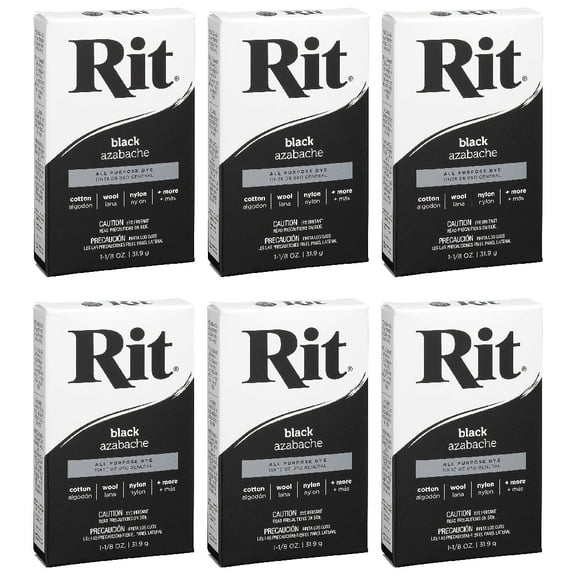Rit All Purpose Powder Dye 1-1/8 oz Black, 6 Pack