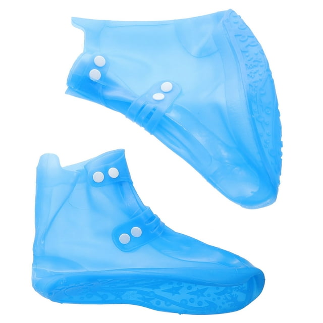 unbranded 1Par Protectores De Zapatos Impermeables De PVC Azul Con Suela Antideslizante Y Elástico