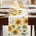 thumbnail image 3 of Table Runners 72 Inches Long Dress Scarves, Farm Sunflowers Farmhouse Kitchen/Dining Table Runner, Coffee Tablerunners, Retro Flowers Butterfly Botanical Beige 16x72 Inch, 3 of 9