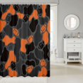 thumbnail image 2 of Manfei Minimalst Camouflage Shower Curtain 72Wx84L, Cartoon Rugby Camo Bathroom Shower Curtain, Black Orange, 2 of 5
