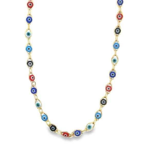 Multi Color Evil Eye Necklace (G188)