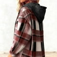 thumbnail image 5 of Timegard Button down Shirts for Women Fall Winter Fleece Hoodies Tops Plaid Casual Comfy Jackets Fashion, 5 of 7