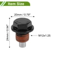 thumbnail image 4 of Unique Bargains Universal Oil Drain Plug Anti Leakage Oil Pan Drain Bolt Screw Thread Repair Aluminum 2 Set with Gasket Black Red Magnetic M12x1.25, 4 of 7