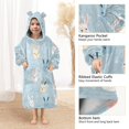 thumbnail image 3 of FORMRS Wearable Blanket Hoodie with Sleeves for Kids Cozy Flannel Sweatshirt, Blue Rabbits, 3 of 7