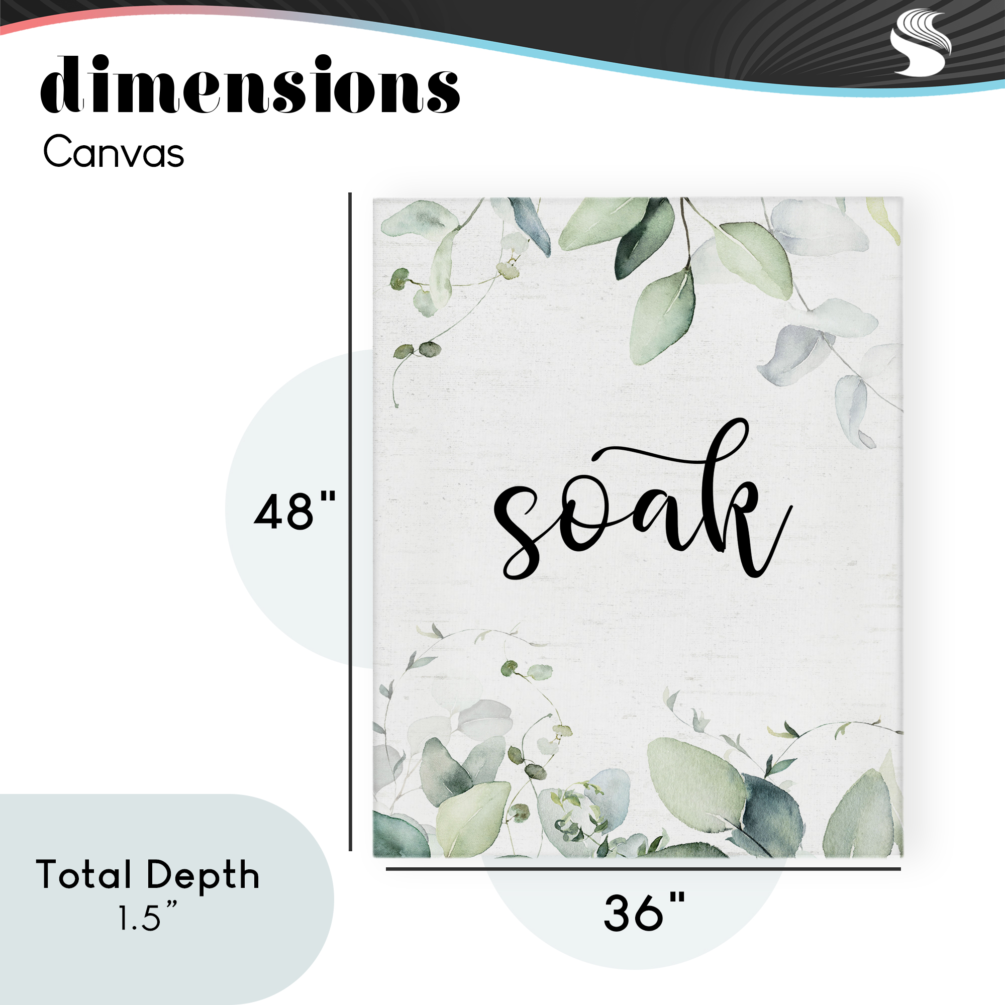 Soak Leafy Herbs Canvas Wall Art, design by Lettered and Lined
