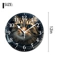 thumbnail image 2 of 12 Inch Wall Clock Battery Operated Silent Clock Decorative for Office, Kitchen, Outdoor, Living Room，Astronaut Cat Float Above Earth in Outer Space Drawing, 2 of 4