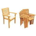 thumbnail image 2 of Grade-A Teak Dining Set: 10 Seater 11 Pc: 83" Rectangle Table And 10 Hari Stacking Arm Chairs Outdoor Patio WholesaleTeak #51HR1811, 2 of 4