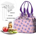 thumbnail image 4 of Pioneer Flower Floral Print Pattern Drawstring Lunch Bag Women - Drawstring Lunch Bag Insulated for Work Office - Stain-Resistant Large Lunchbags for Women with Multi-Pockets, 4 of 6