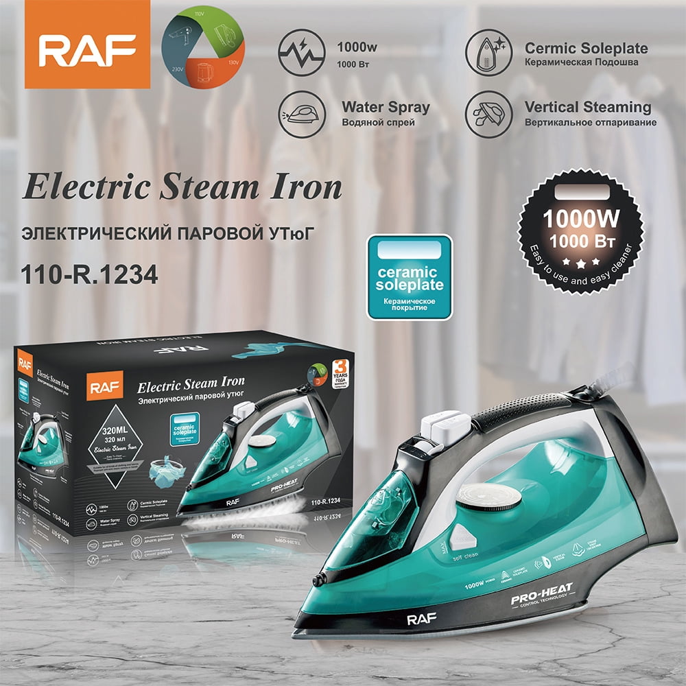 RAF European and American family steam ironing hand holding hook -band line electric hot iron dry and wet 2200W