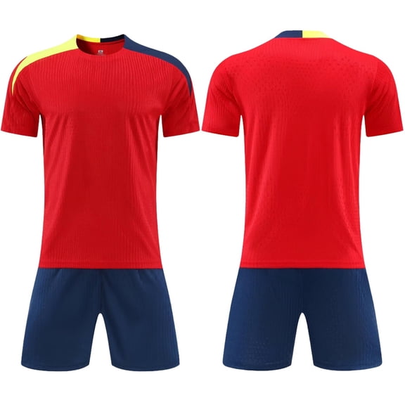 Boys Athletic Shorts Soccer Jersey Team Soccer Uniforms with Shorts Football Athletic for Out T Sports Red XS