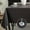 Solid Black, variant on Spring Summer Vinyl Tablecloth with Flannel Backing Rectangle 52 x 70 Inch, Floral Leaves Waterproof & Non Slip Heavy Duty Table Cloth, Plastic Table Cover for Dining, Party, Indoor, Outdoor