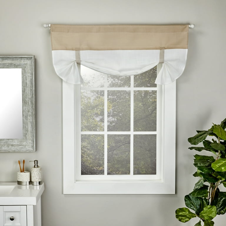 SKL Home Holden Valance - Navy Microfiber Window Valance, 58 X 13 Inches, Rod Pocket Design