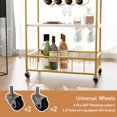 thumbnail image 5 of Bar Cart White Marble 3 Tiers Removable Storage Tray with Wine Rack & Wine Glasses Holder,Rolling Beverage Mobile Bar Serving Cart with Handle Wood and Gold Steels Home Kitchen Shelf for Party, 5 of 9