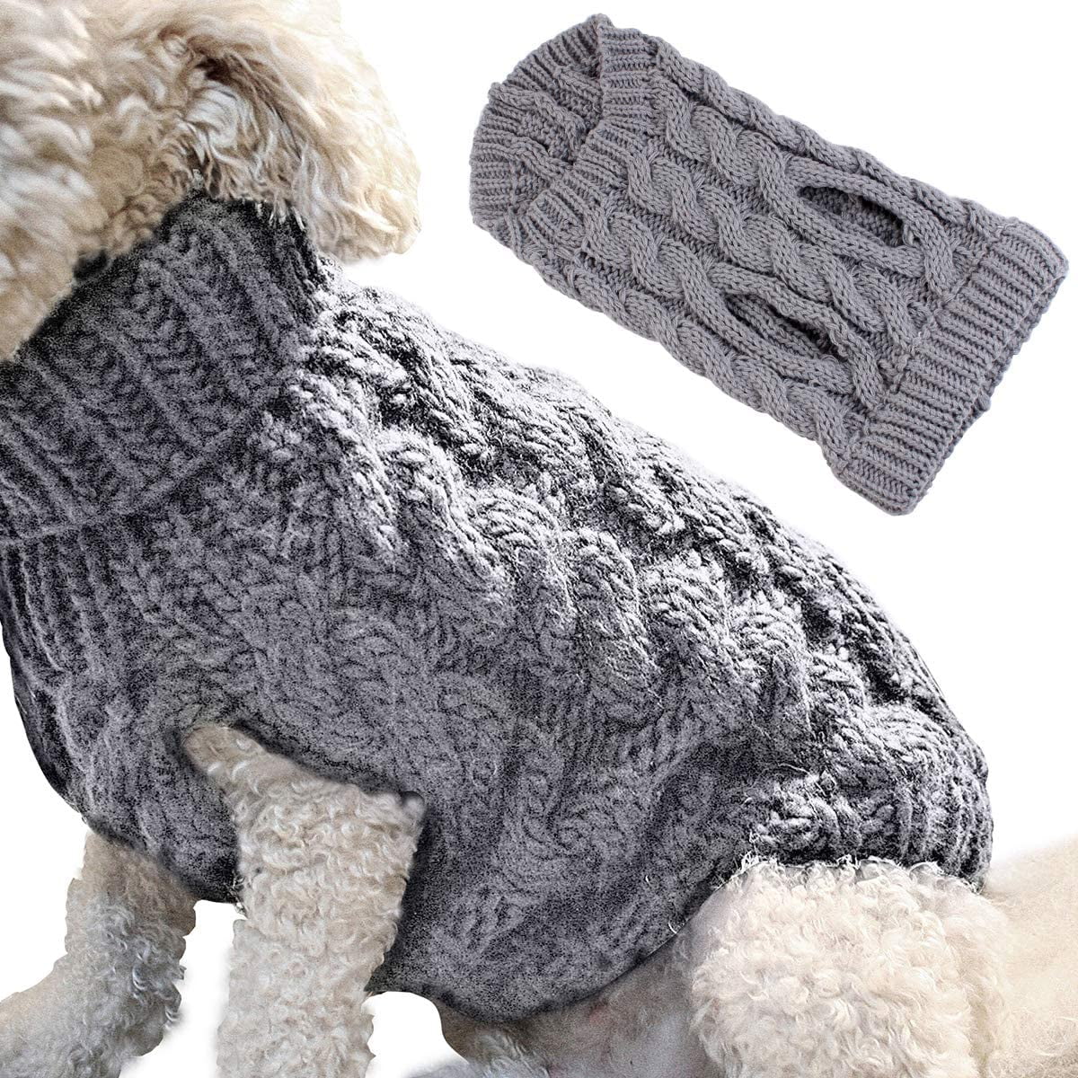 Dog Sweater Vest Warm Coat Pet Soft Knitting Wool Winter Sweater Knitted Crochet Coat Clothes For Small Medium Large Dogs Grau S Walmart