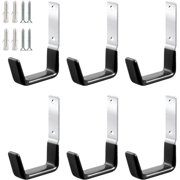 HYKE Heavy Duty Steel Garage Hooks,Garage Storage Utility Hooks,Anti-Slip Garage Hooks,Garage Garden Tool Organizer,Steel Wall Mount Hooks, Garden Hose Hanger, Garden J Hooks (Small-6PC)