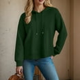 thumbnail image 4 of Xudanell Pullover Sweatshirts for Women Pullover Lightweight Sweatshirts Oversized Hoodies Long Sweatshirt Dark Green S, 4 of 6