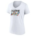 thumbnail image 2 of Women's White Oregon Ducks Love Wins V-Neck T-Shirt, 2 of 3