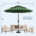thumbnail image 2 of Garvee 10ft 3-Tier Vented Patio Umbrella, 8 Sturdy Ribs, Crank Lift, Push Button Tilt, Dark Green, 2 of 8