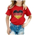 thumbnail image 1 of WEAIXIMIUNG Excision Enfant Drapeau d'Allemagne Imprimé Manches Courtes Col Rond T-Shirt Floral Tendance Mode Chemise de Base Hauts, 1 of 4