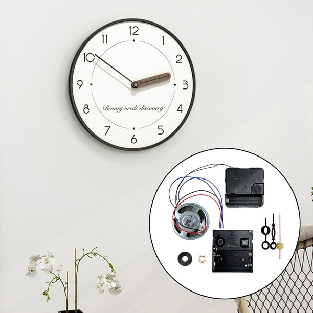 Mecanismo de movimiento de reloj de pared de bricolaje con caja de música Piezas de reparación de hogar de eje largo con manecillas de segundos de Estilo D Macarena Movimiento del reloj