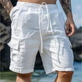 thumbnail image 1 of MYG Mens Summer Loose Solid Color With Pockets Cargo Shorts Fashion Beach Streetwear, 1 of 7
