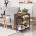 thumbnail image 4 of 3 Tier Narrow Sofa Side End Table w/ USB Ports & Power Outlet Nightstand Storage, 4 of 7
