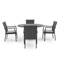 thumbnail image 5 of Oxford Outdoor 5 Piece Grey Wicker Dining Set with Cushions, 5 of 10